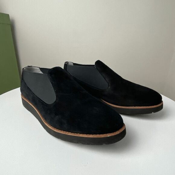 Johnston & Murphy Bree Slip-on Flat Loafer Black Suede Almond Toe Sz 9 - Picture 8 of 10